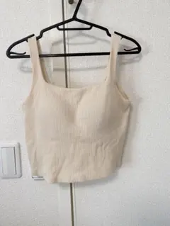 Tradução GU パッド付 クロップドタンク オフホワイト M