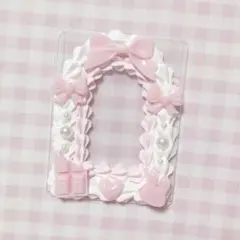 【80】ホイップデコ ピンク リボン うさぎ トレカケースデコ 量産型 ガーリー