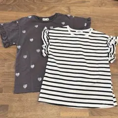 ブランシェス ペアマノン Tシャツ ハート ボーダー 2枚セット 120