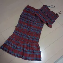 LOWRYS　ローリーズファーム　チェックフリルキャミ+スカート