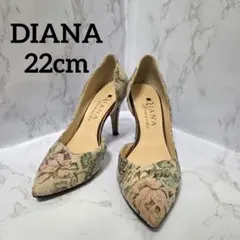 DIANA キャンバス 花柄 パンプス ハイヒール 22cmのサムネイル