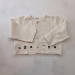 美品ファミリア カーディガン 白 90