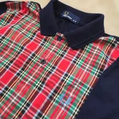 ​美品 フレッドペリー ポロシャツ レディース チェック柄 赤 紺 緑のサムネイル