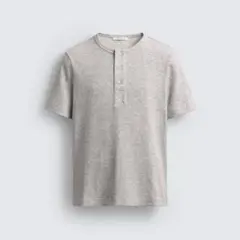 【ZARA】 ボタンネックTシャツ