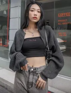 SHEIN DAZY バットウィングカーディガン オープンフロント カーディガン