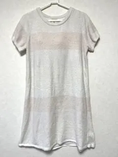 ジェラピケ　gelato pique カップ付きワンピース　ピンクホワイト