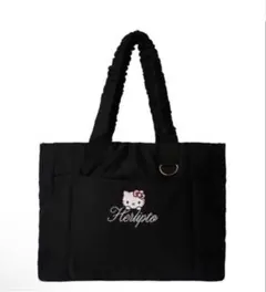 ハーリップトゥ キティコラボ パフィPuffer Tote Bagブラック完売品