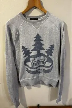 DSQUARED2 ディースクエアード グレー トレーナー ダメージ スウェット
