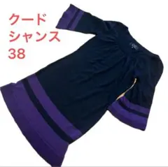 Coup de Chance チュニックワンピース 38 黒・紫　Aライン