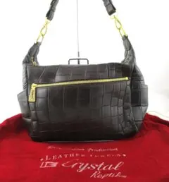 ◇JRA認定 レザージュエルズ ハンドバッグ 2way クロコダイル型押し◇