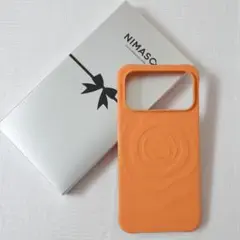 【新品】NIMASO iPhone17ProMax用ケース シリコン オレンジ