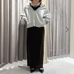 LOWRYS FARM ZIPショートフーディ　グレー