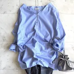 極美品 ミューズドゥドゥーズィエムクラス リネン 麻 ロングシャツ 襟