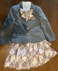 フォーマルスーツ 130cm グレー＆ピンクチェック