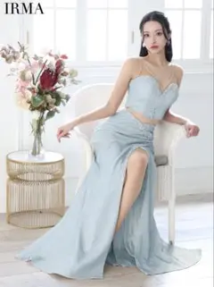 【ロングドレス】IRMA シルバーブルー