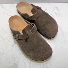 未使用級 ビルケンシュトック ボストン ブラウン 24cm ナロー幅 スウェード