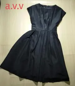 a.v.v ア―ヴェヴェ　ワンピース　L ブラック　ウエストリボン