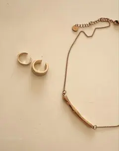 ステンレスネックレスとイヤーカフ　3セット