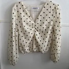 SHEIN ドット柄長袖ブラウス