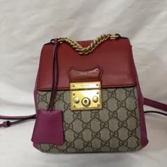グッチ GGスプリーム パドロック バックパック チェーンリュック