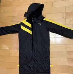 PUMA フード付きベンチコート 140cm 黒/黄色