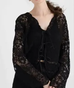 ブラックレースカーディガン