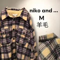 niko and ... シャギージャケット　チェック柄　羊毛