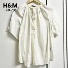H&M ホワイト 半袖ブラウス