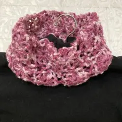 かぎ針編み　花モチーフのスヌード　マフラー