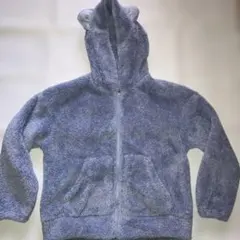 GU キッズ 耳付き パーカー 150 水色
