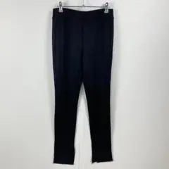 GU ジーユー リブスリット レギンスパンツ ストレッチ シンプル 万能 黒 L