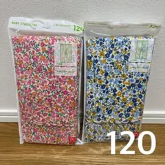 120 ユニクロ レギンス10分丈2点セット レギュラーフィット 花柄