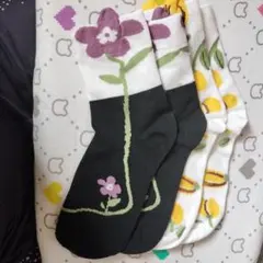 レディース花柄カジュアルソックスセット2足組