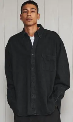 H BEAUTY&YOUTH BLACK DENIM SHIRT シャツ M