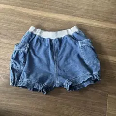 無印良品デニムブルー ポケット付きハーフパンツ サイズ90 かぼちゃパンツ
