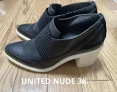 【美品】UNITED NUDE パンプス 36(23〜23.5cm) 黒 レザー