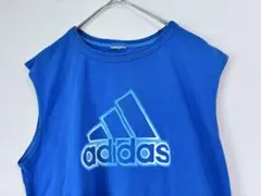 adidas ノースリーブ 青系 ブルー スポーツMIX 重ね着用 アディダス
