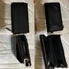 ブラック合成皮革長財布