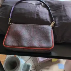 ほぼ未使用 ETRO フローラルジャガード 2way ミニ デニムハンドバッグ