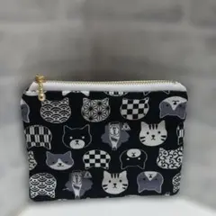 猫柄　ミニポーチ