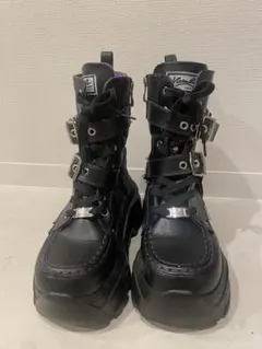 【YOSUKE】希少厚底スニーカーブーツ Black×Purple