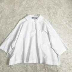 STAMP and DIARY オーバーサイズ　コットンシャツ　丸襟　日本製