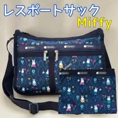 レスポートサック ミッフィー 花柄 ショルダーバック ポーチ ネイビー