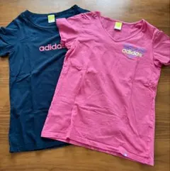 アディダス　Tシャツ　ピンク　ネイビー　セット