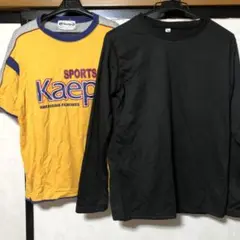 ブラック 長袖カットソー160 kaepa半袖Tシャツ160 2枚セット