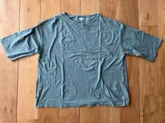 ブリスパンチ　布帛ドットハーフスリーブTシャツ ブルーグリーンのサムネイル