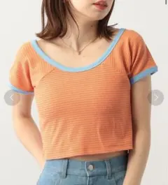 Heather　チビボーダーT　オレンジ