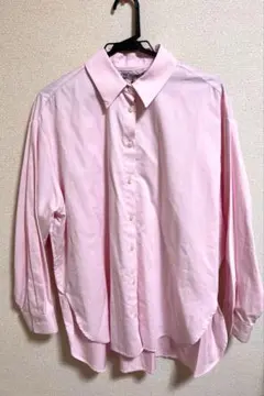 ZARA シャツ オーバーサイズコットンシャツ ピンク 秋冬