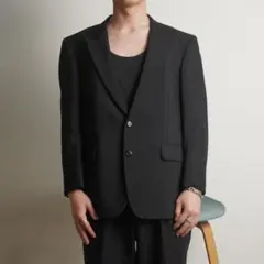 BIG VISION シングルテーラードジャケット 無地 ブラック/EZ199