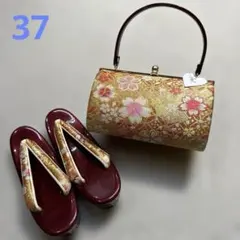和装用バッグと赤色下駄のセット37
